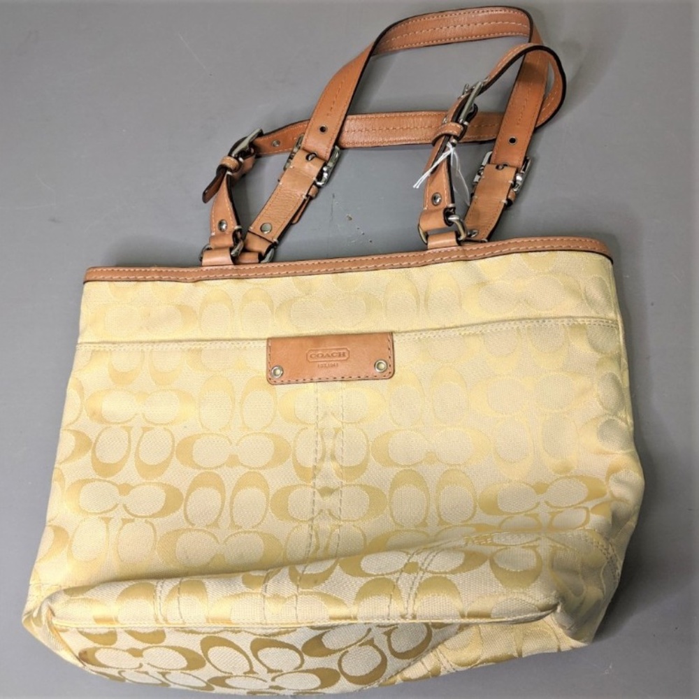 Coach Hampton Yellow and Tan Trim Bag